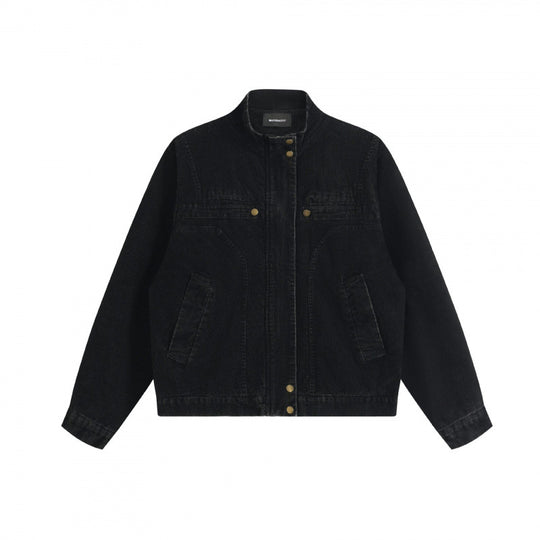 Unisex Cord-Boxy-Blouson mit Stehkragen, verdeckter Druckknopfleiste und aufgesetzten Schubtaschen Nord Taschen