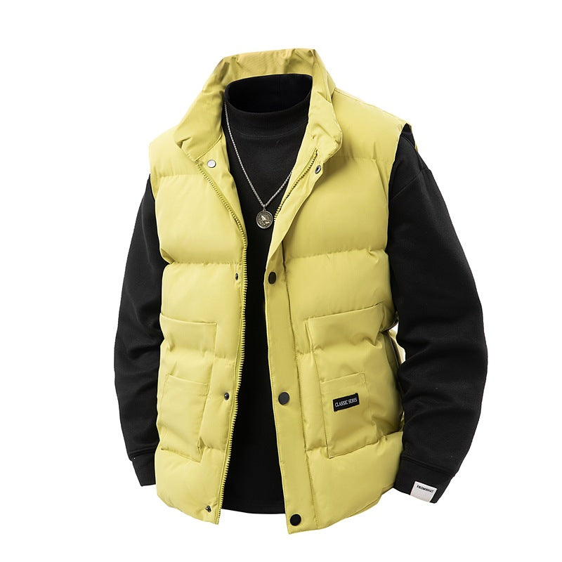 Herren Thermo‑Steppweste mit hoher Kragenblende, Druckknopf‑Front & aufgesetzten Utility‑Taschen Nord Taschen