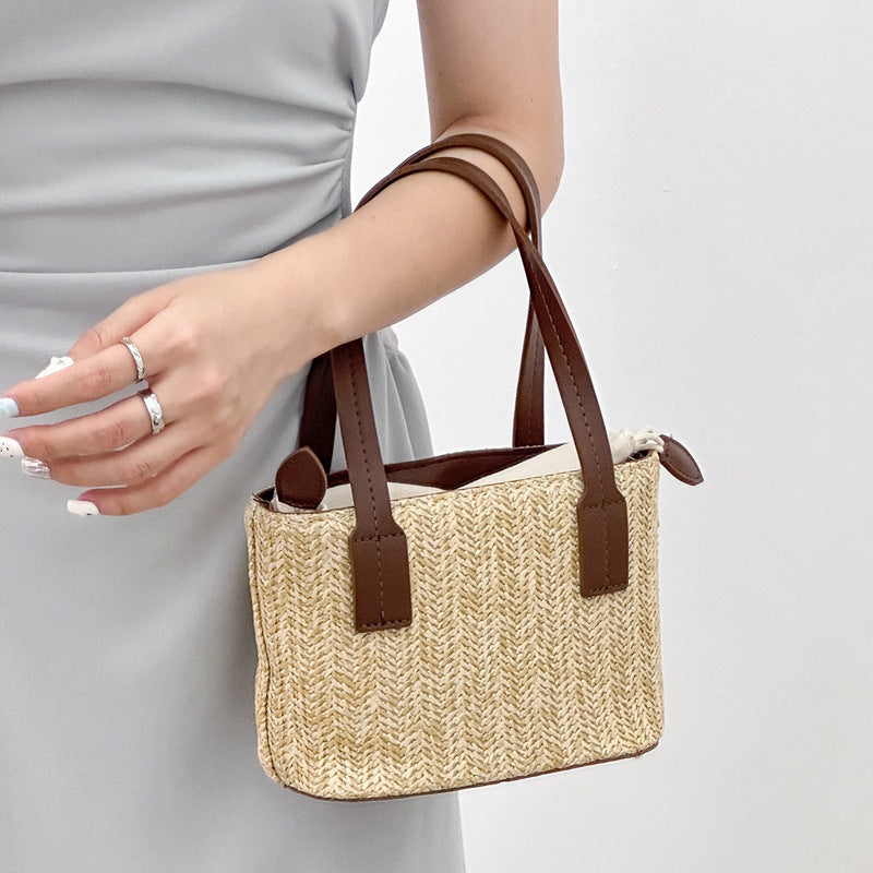 Damen Strandtasche mit leichtgewichtigem geflochtenem Design und praktischen Kordelzugdetails Nord Taschen