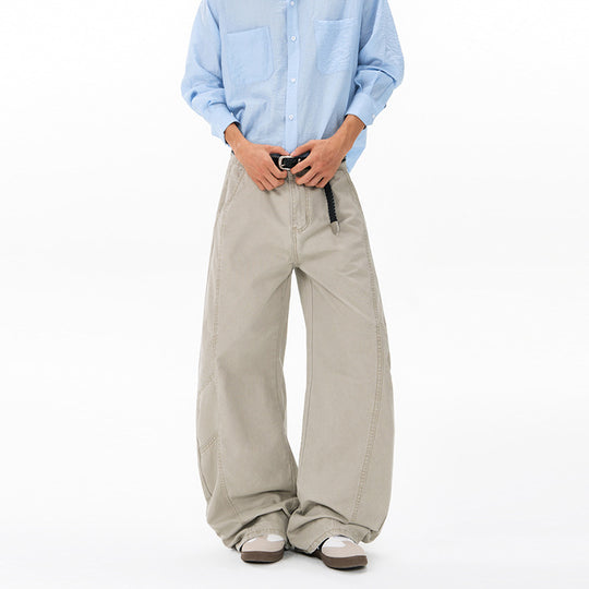Herren Weite Twill-Palazzo-Hose mit tiefem Schritt und verstärkten Nähten Nord Taschen