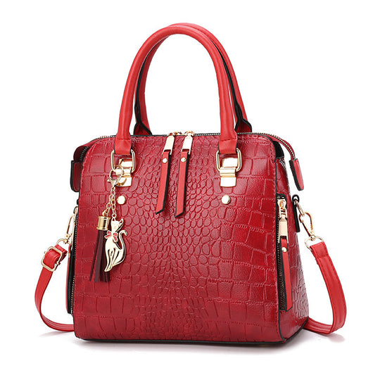 Damen hochwertige Tote-Handtasche mit stylischem Krokodilleder-Look und abnehmbarem Tragegurt Nord Taschen