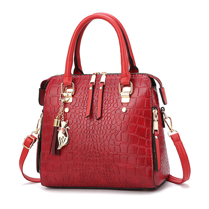 Damen hochwertige Tote-Handtasche mit stylischem Krokodilleder-Look und abnehmbarem Tragegurt Nord Taschen