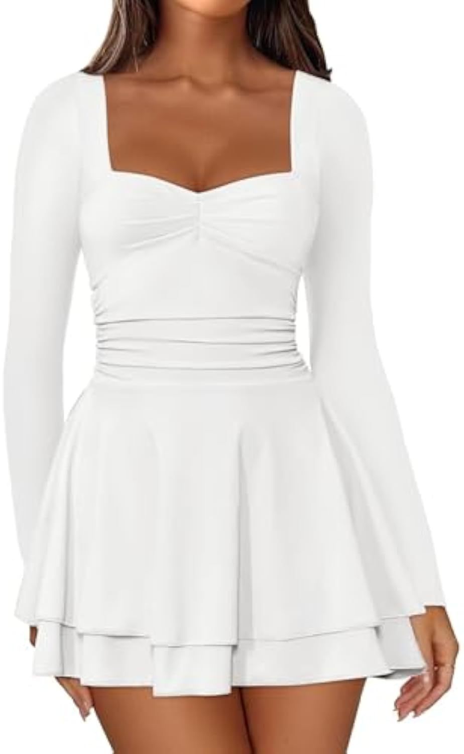 Damen Elegantes Kleid mit langen Ärmeln Nord Taschen