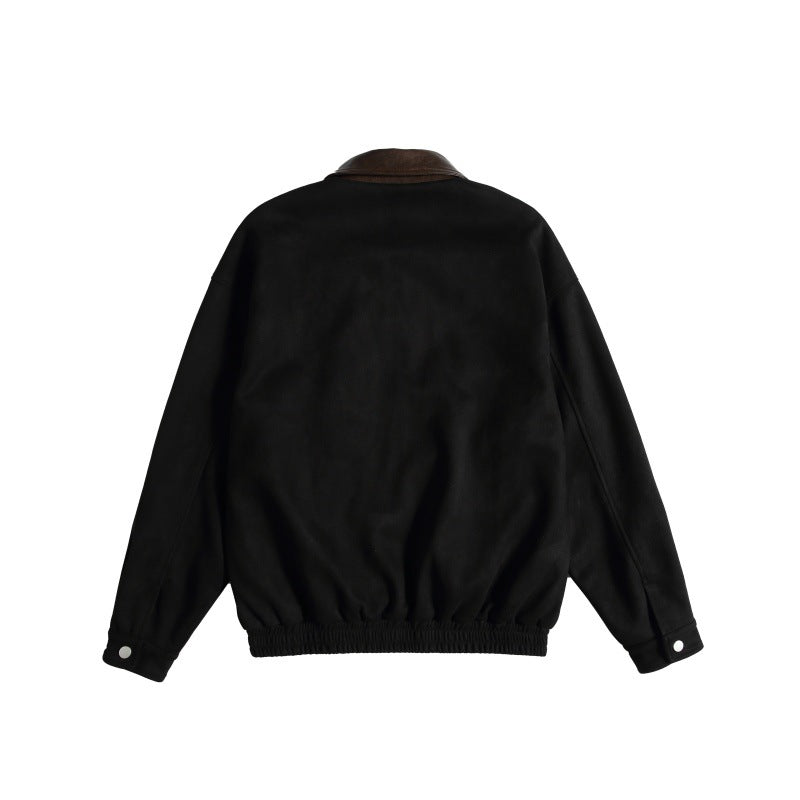 Damen Kurz geschnittene Boxy-Blousonjacke mit kontrastierendem Kunstlederkragen Nord Taschen