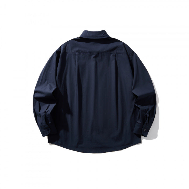 Herren Boxy-Overshirt mit Brusttasche und Hemdkragen aus leichtem Baumwollmix Nord Taschen