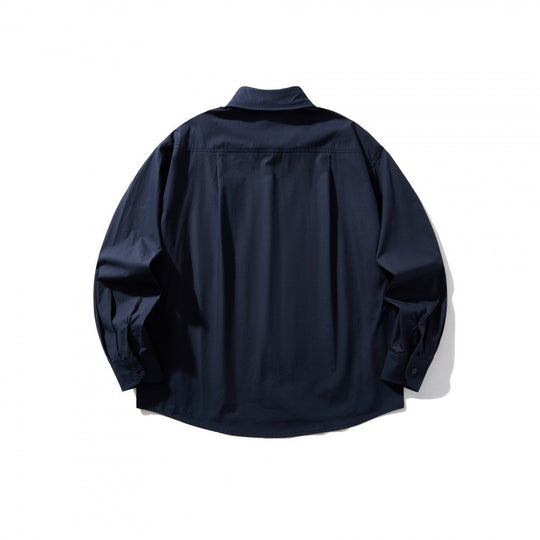 Herren Boxy-Overshirt mit Brusttasche und Hemdkragen aus leichtem Baumwollmix Nord Taschen