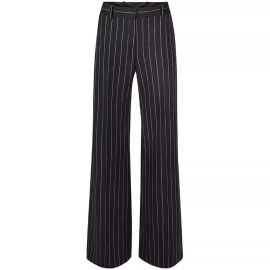 Damen Hochtaillierte weite Nadelstreifen-Hose im Tailoring-Stil Nord Taschen