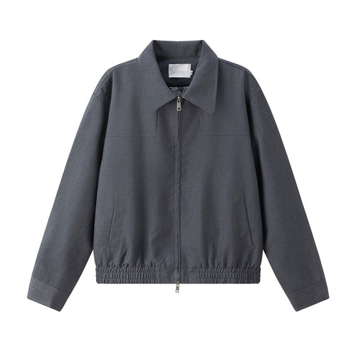 Unisex Leichte Übergangsblousonjacke mit Hemdkragen, Zwei-Wege-Reißverschluss und elastischem Saum Nord Taschen