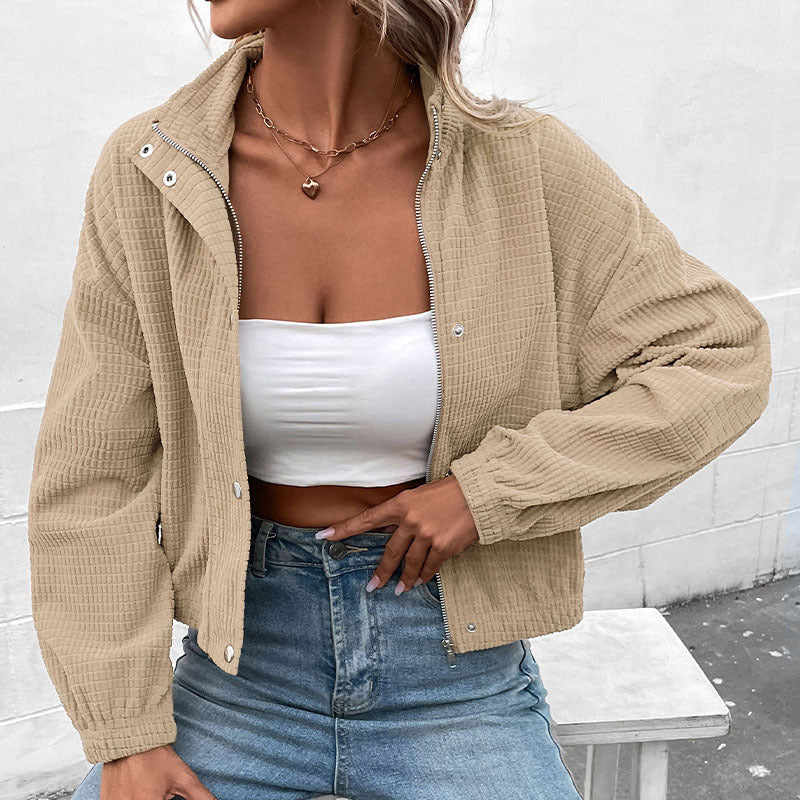 Damen Lässige Jacke mit hohem Kragen Nord Taschen