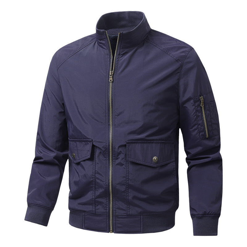 Herren Wind- und Wasserabweisende Urban-Bomberjacke mit Stehkragen und Mehrfach-Taschen Nord Taschen