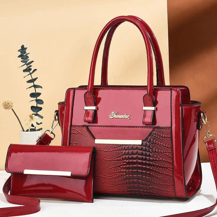 Damen modische Handtasche mit strukturiertem Gewebe und abnehmbarer Clutch Nord Taschen