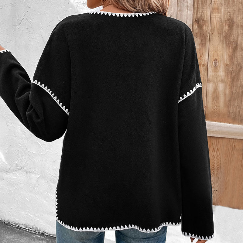 Damen Lässiger Cardigan mit Kontrastnähten Nord Taschen