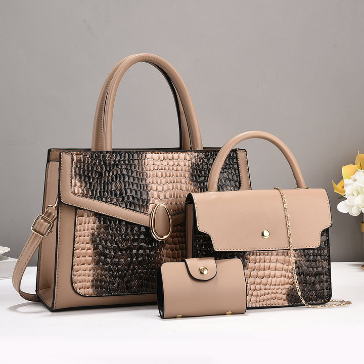 Damen elegantes Handtaschen-Set mit strukturierter Oberfläche und abnehmbaren Fächern Nord Taschen
