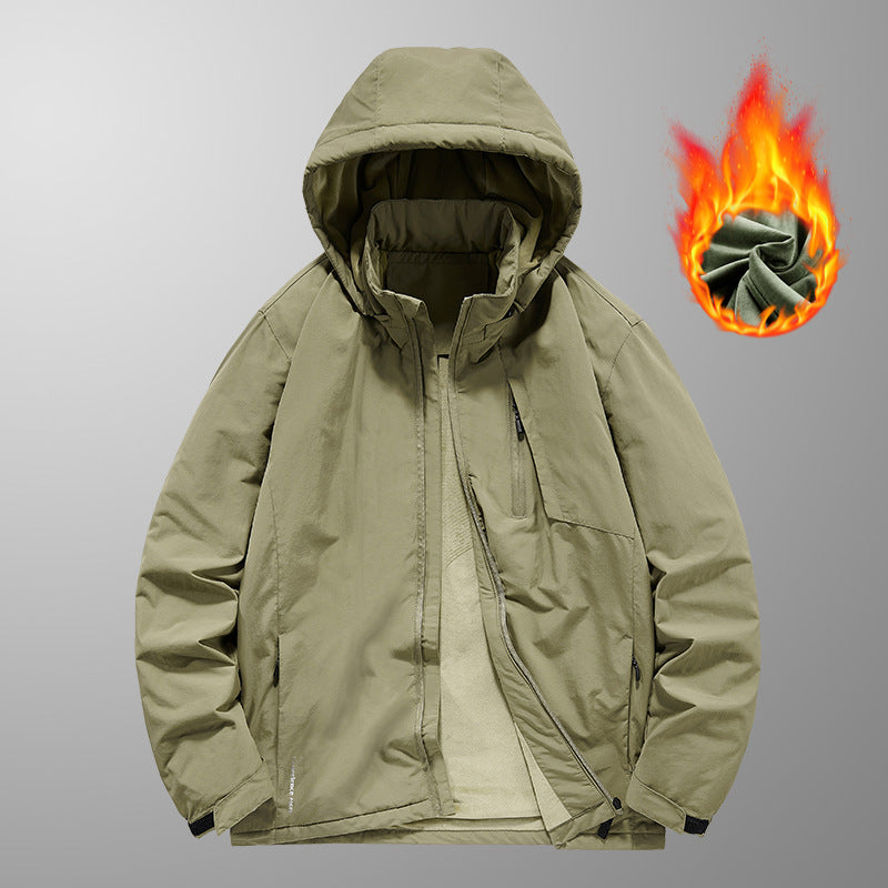 Herren wasserabweisende Kapuzen-Fieldjacke mit Thermofutter und verdecktem Reißverschluss Nord Taschen