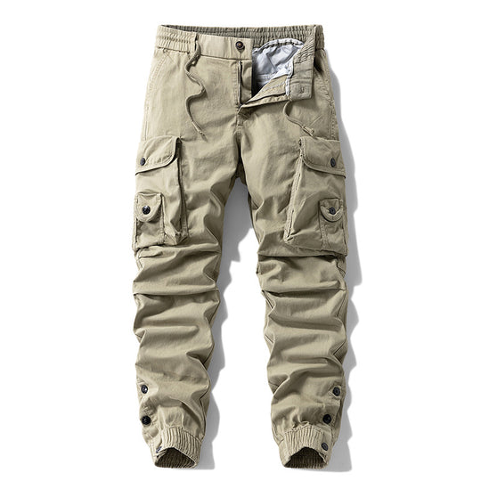 Herren Taktische Cargo-Joggerhose mit Tunnelzugbund und verstellbaren Druckknopf‑Taschen Nord Taschen