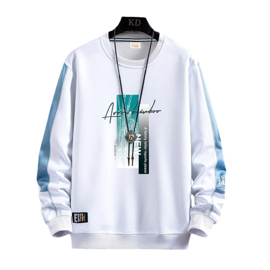 Herren Sportlich‑urbanes Rundhals‑Sweatshirt mit Kontrastärmeln, gerippten Bündchen & frontalem Grafikprint Nord Taschen