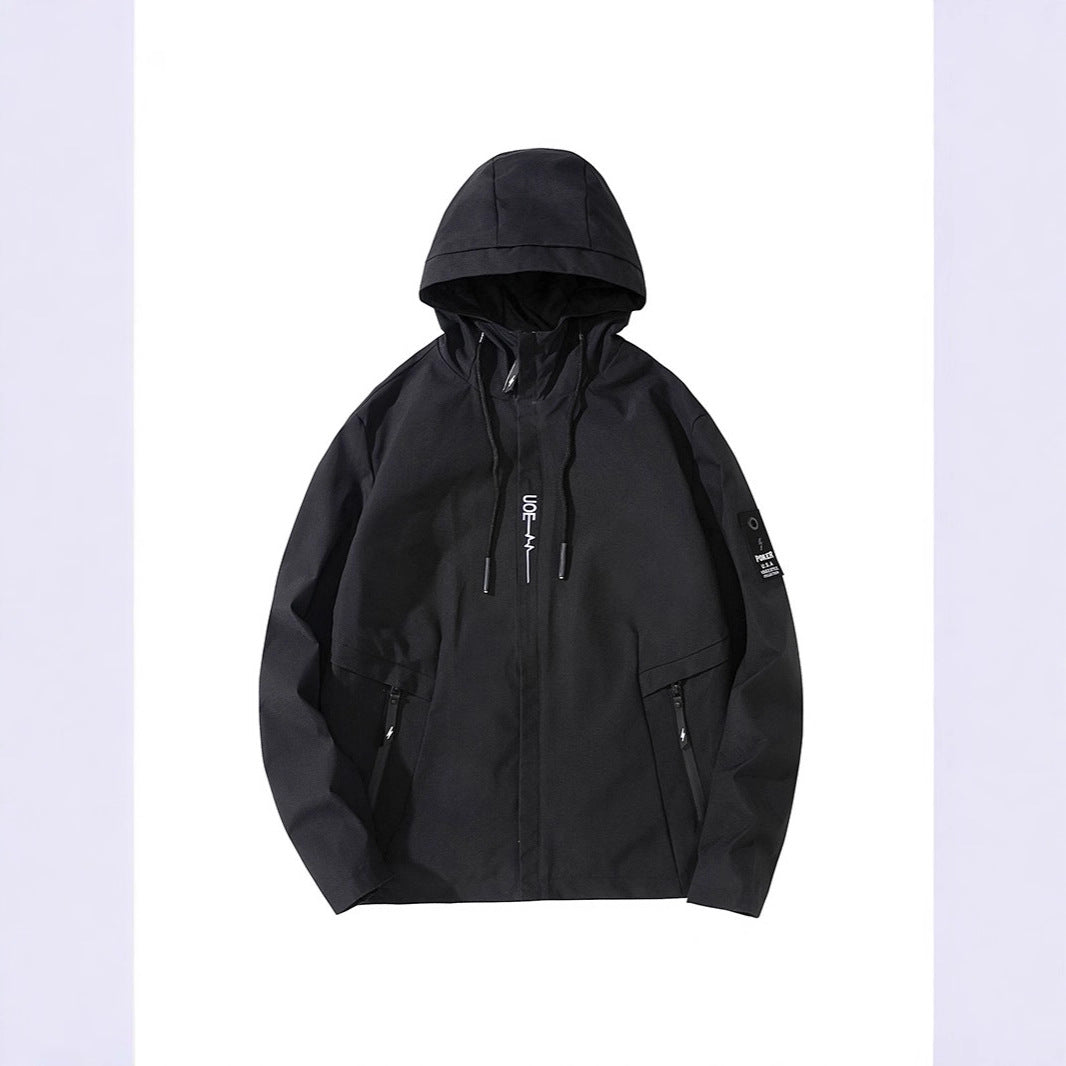 Herren Leichte Kapuzen-Softshelljacke im urbanen Utility-Stil mit verstellbarer Kapuze und verdecktem Reißverschluss Nord Taschen