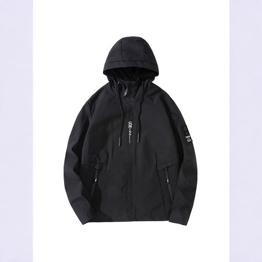 Herren Leichte Kapuzen-Softshelljacke im urbanen Utility-Stil mit verstellbarer Kapuze und verdecktem Reißverschluss Nord Taschen