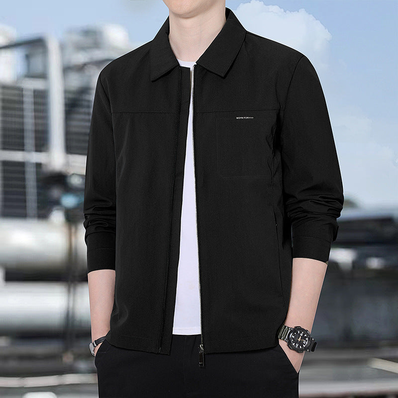 Herren leichte urbane Übergangsjacke mit Reißverschluss, Stehkragen und minimalistischem Design Nord Taschen