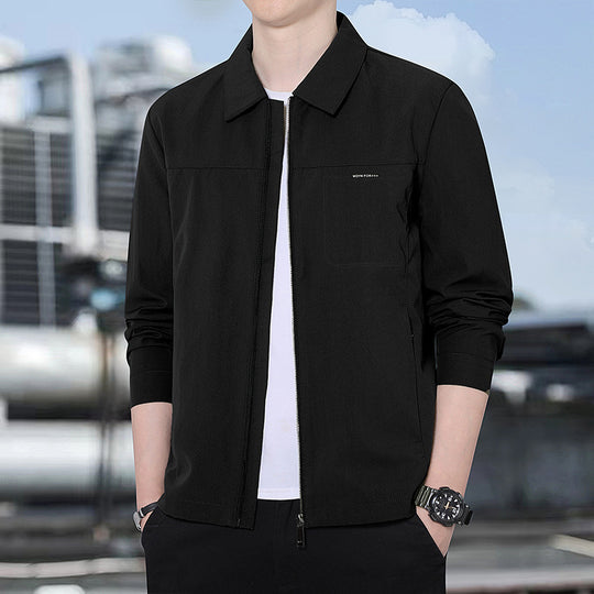 Herren leichte urbane Übergangsjacke mit Reißverschluss, Stehkragen und minimalistischem Design Nord Taschen