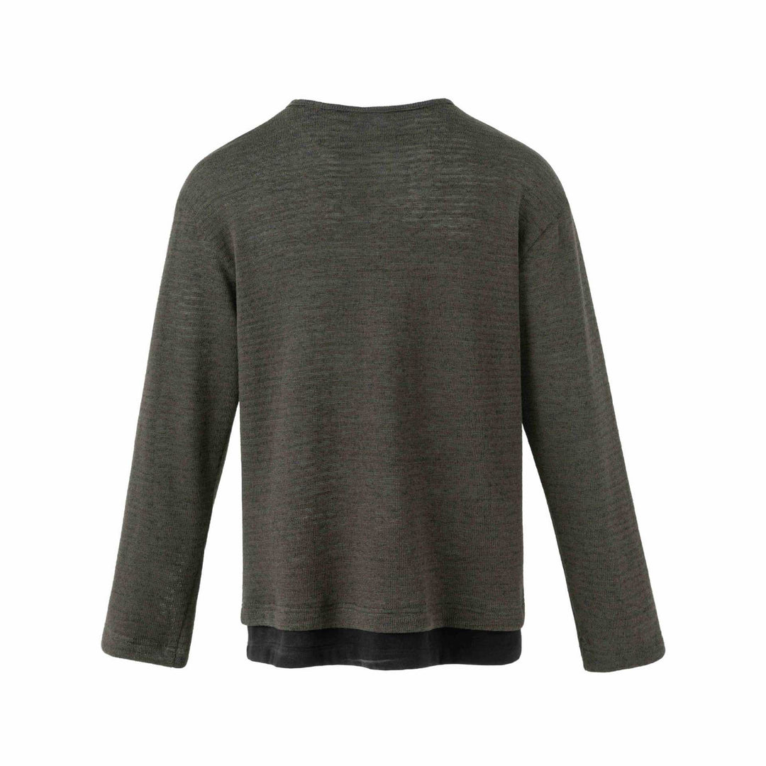 Herren Feinstrick-Pullover mit Rundhalsausschnitt und geradem Schnitt Nord Taschen