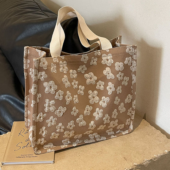 Damen Jute-Tragetasche mit floralen Applikationen Nord Taschen