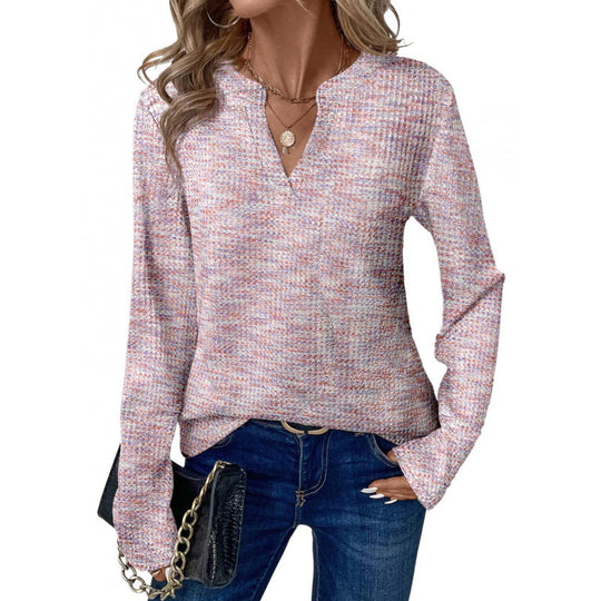 Damen Feinstrickpullover mit V-Schlitz und legerer Silhouette Nord Taschen