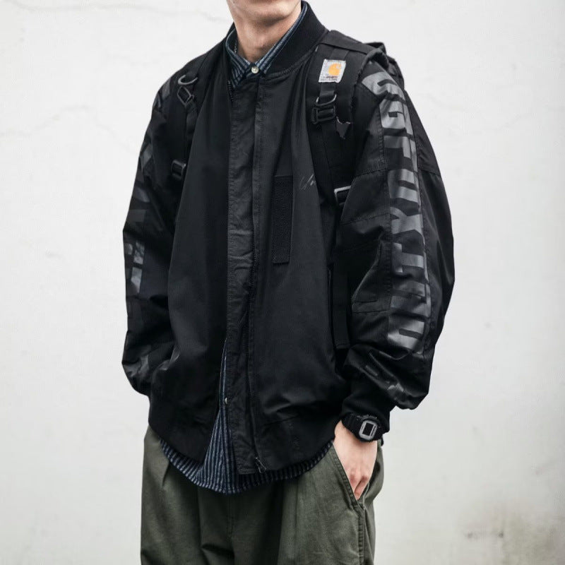 Unisex Leichte Oversize-Bomberjacke aus Nylon mit reflektierenden Ärmeln und Rippbündchen Nord Taschen