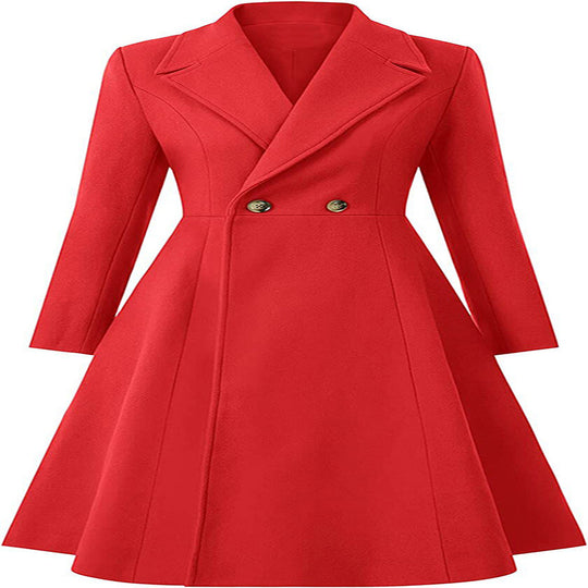Damen Tailliertes Mantelkleid im A‑Linien‑Tailoring aus Wollmix mit schmaler Taille und ausgestelltem Rock Nord Taschen