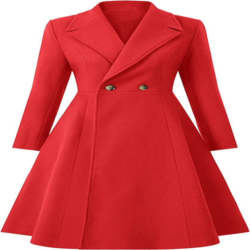 Damen Tailliertes Mantelkleid im A‑Linien‑Tailoring aus Wollmix mit schmaler Taille und ausgestelltem Rock Nord Taschen