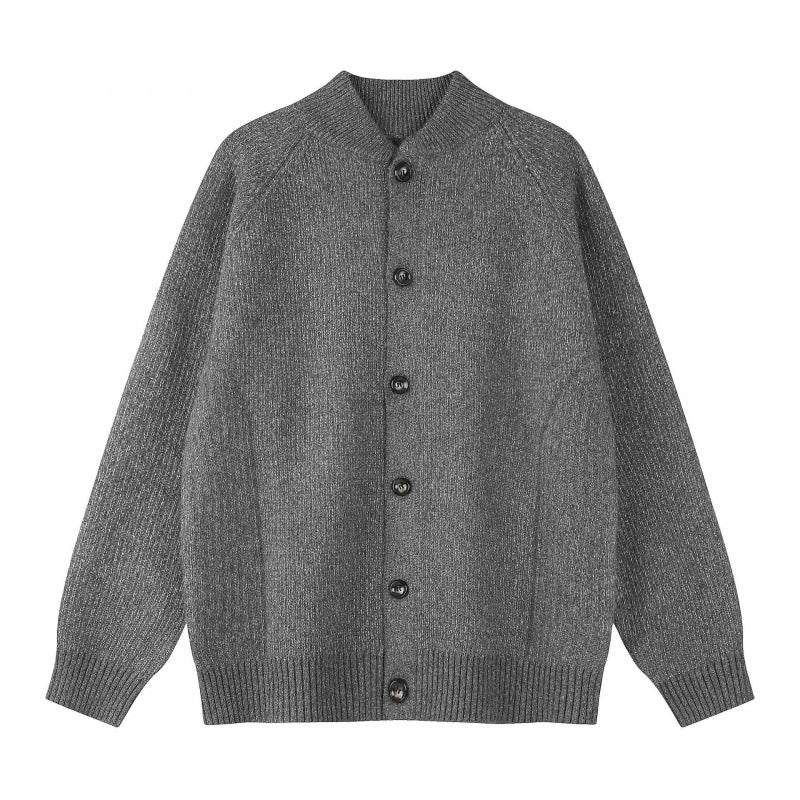 Herren Relaxter Grobstrick-Cardigan mit Raglanärmeln und Rippenabschlüssen Nord Taschen