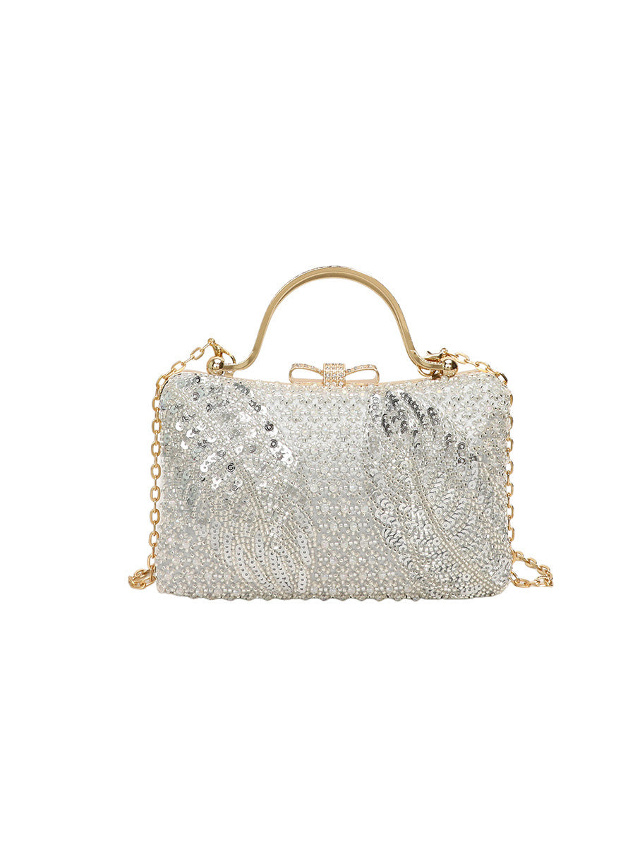 Damen glamouröse Clutch-Handtasche mit funkelndem Perlenbesatz Nord Taschen