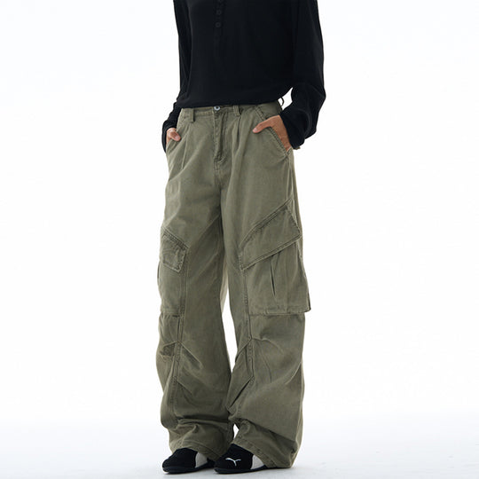 Damen weite Cargohose mit tiefem Schritt und aufgesetzten Taschen Nord Taschen