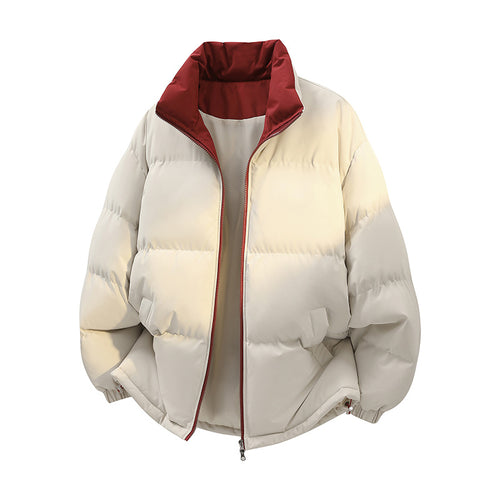 Unisex Oversize-Steppjacke mit hohem Kragen, zweifarbiger Innenfütterung & verstellbarem Saum Nord Taschen