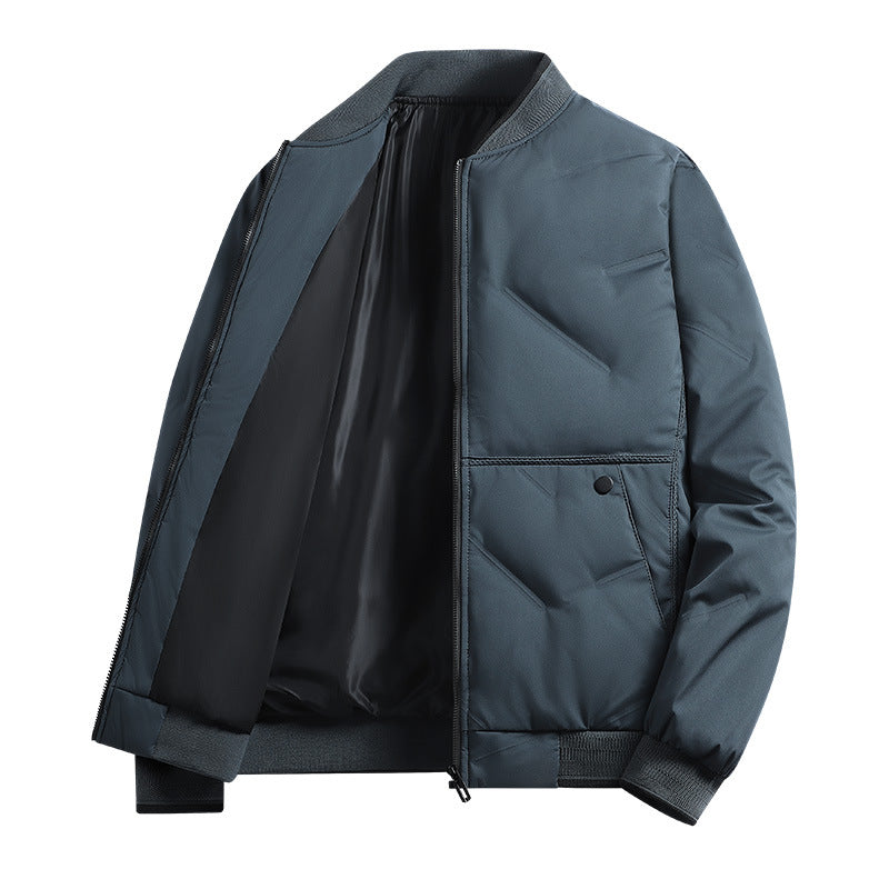 Herren Gepolsterte Thermo-Bomberjacke mit Stehkragen, Reißverschluss & isolierender Wattierung Nord Taschen