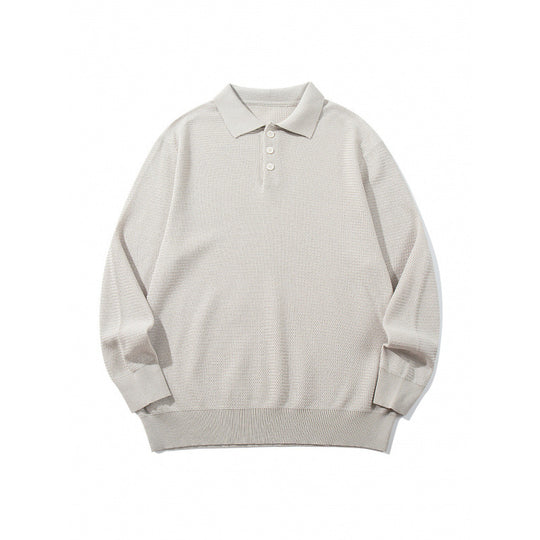 Unisex Boxy-Feinstrick-Poloshirt mit Henley-Knopfleiste, Rippbündchen und Raglanärmeln Nord Taschen