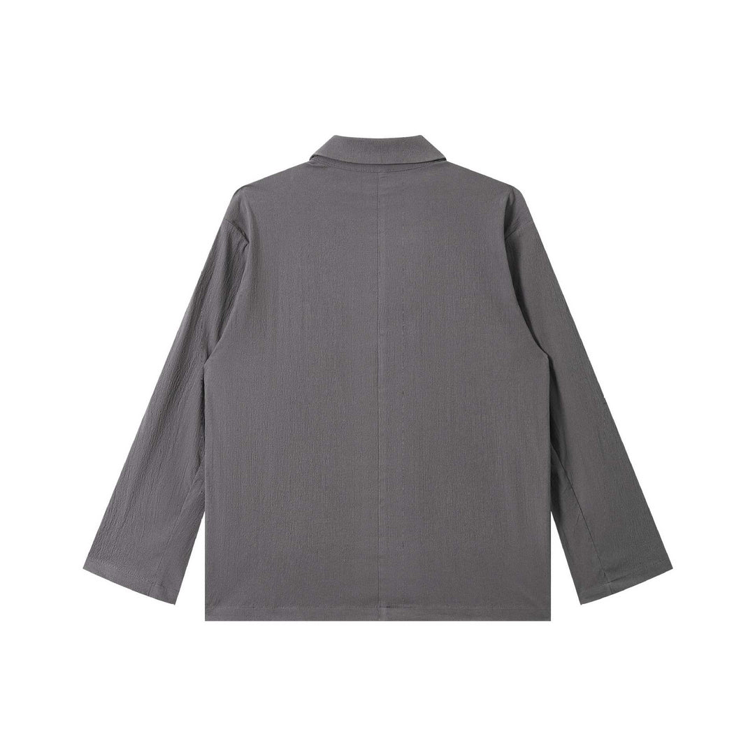 Herren Leichtes Struktur-Overshirt mit Reverskragen, Knopfleiste und aufgesetzten Taschen Nord Taschen