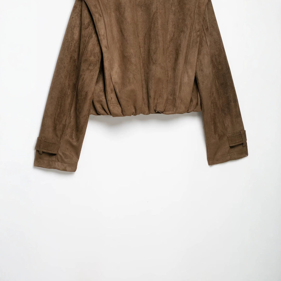 Damen Kurzjacke im Matrosen- und Military-Mix mit hohem Stehkragen, Epauletten und tailliertem Gummizug Nord Taschen