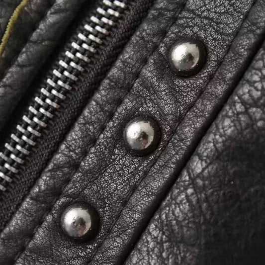 Damen Kurz‑Bikerjacke aus veganer Lederoptik mit bestickten Blumenapplikationen und Nieten Nord Taschen