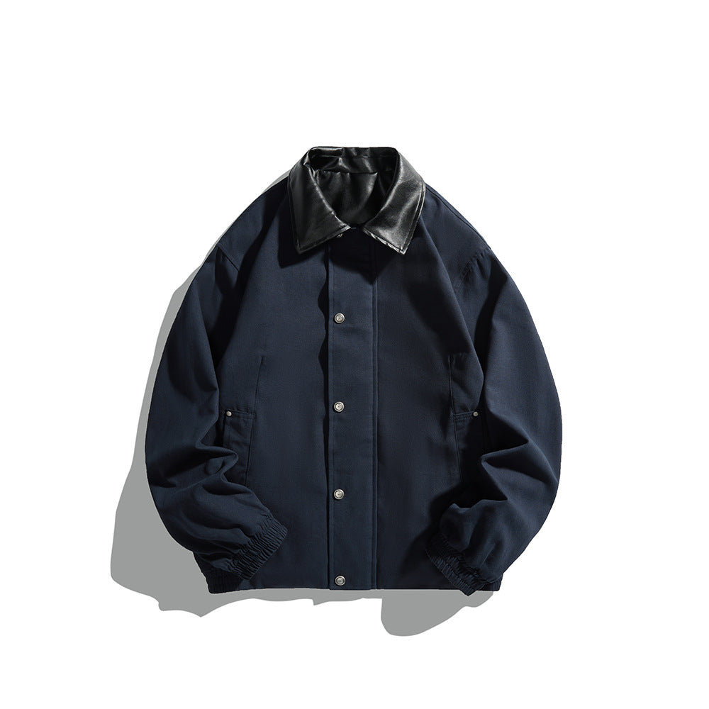 Herren Maskuliner Boxy-Fieldblouson mit kontrastierendem Kunstlederkragen und verdeckter Druckknopfleiste Nord Taschen