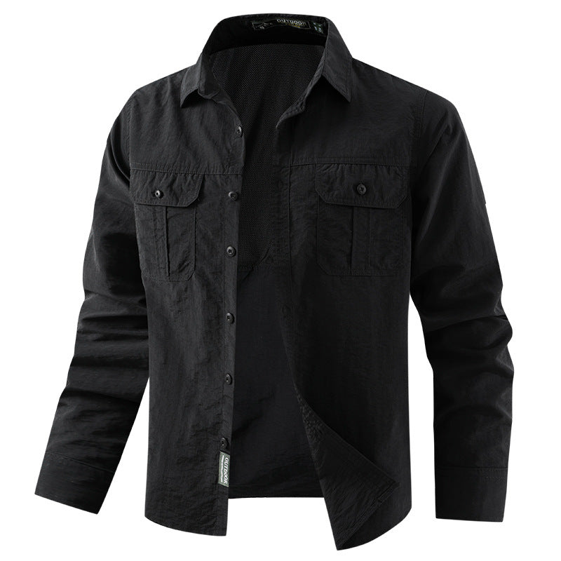 Herren  leichtes UV-Schutz Outdoor-Hemdjacke mit atmungsaktivem Mesh-Futter, Klappentaschen und schnell trocknender Webstruktur Nord Taschen