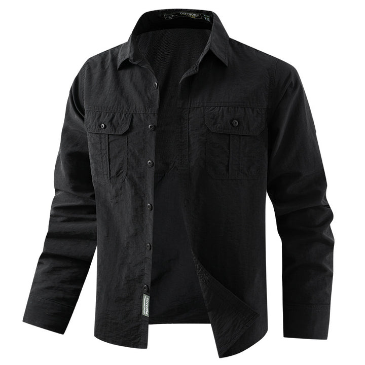 Herren  leichtes UV-Schutz Outdoor-Hemdjacke mit atmungsaktivem Mesh-Futter, Klappentaschen und schnell trocknender Webstruktur Nord Taschen