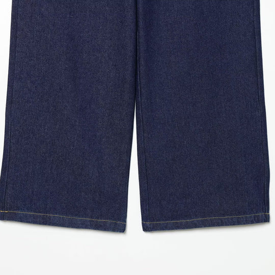 Damen Hochtaillierte Jeanshose kurz geschnitten mit weitem Bein und Fünf‑Taschen‑Schnitt Nord Taschen