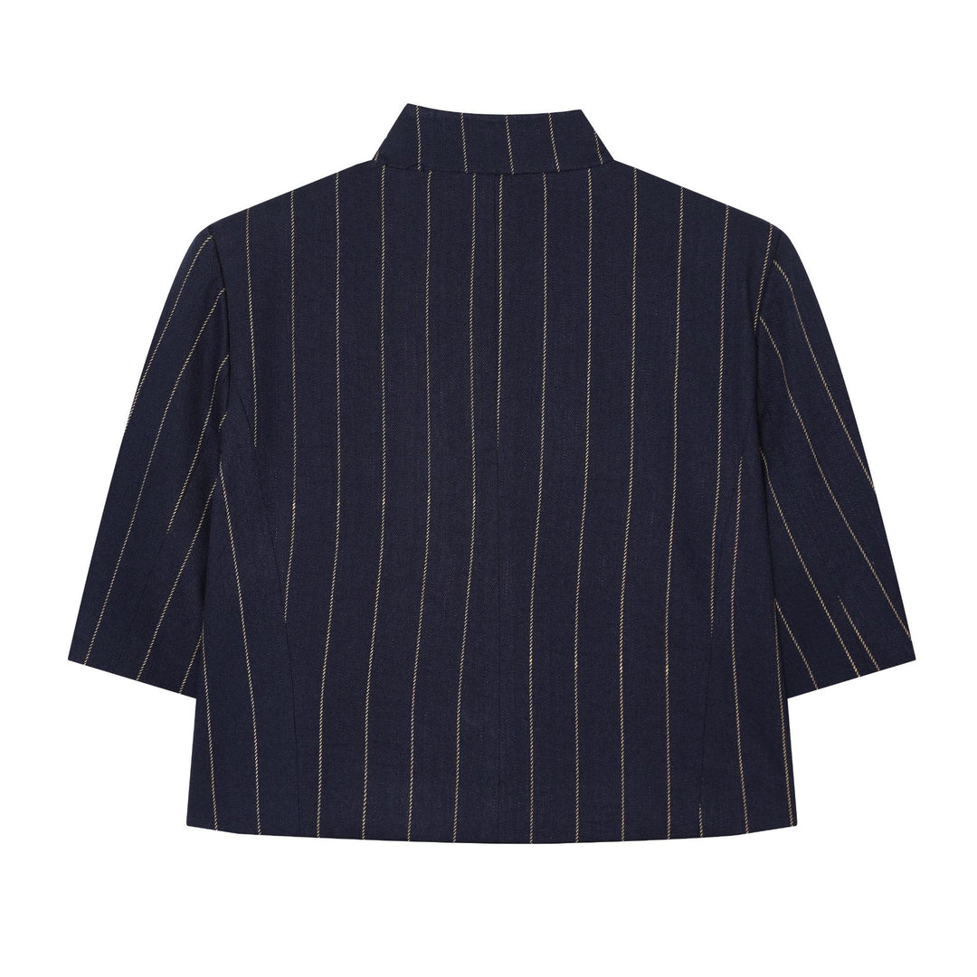 Damen 20+ weite High‑Waist Palazzo‑Hose mit Bügelfalte und Nadelstreifen Nord Taschen