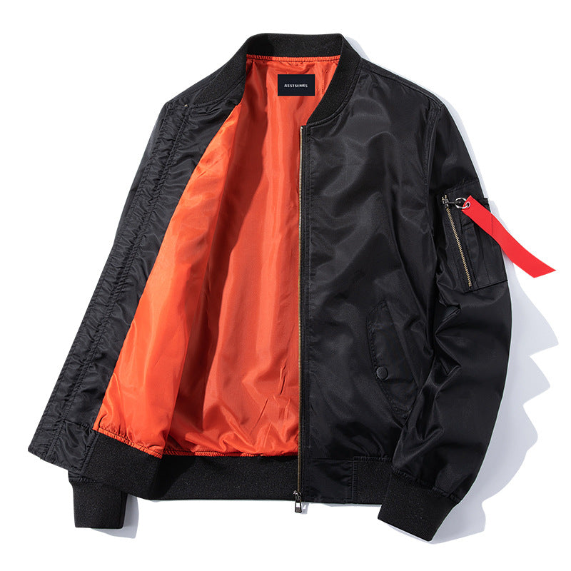 Men's  slim-profile nylon bomber jacket with high-visibility contrast lining and zip utility sleeve pocket Nord Taschen