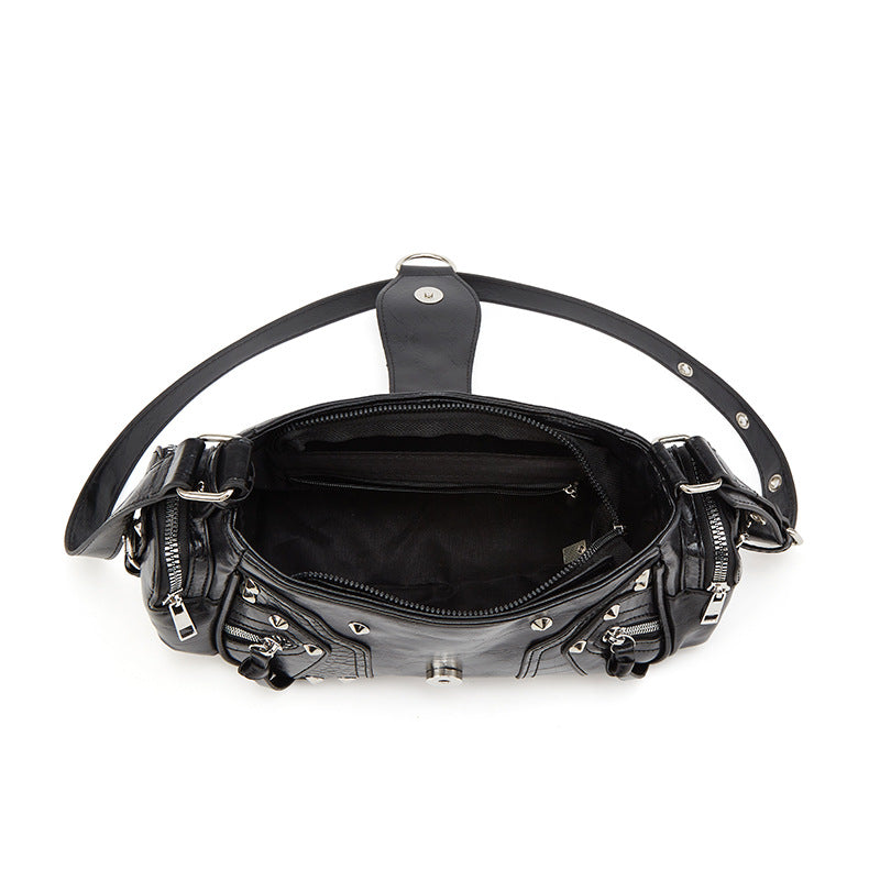Damen Hobo-Tasche mit eleganten Nieten und praktischen Reißverschlussfächern Nord Taschen