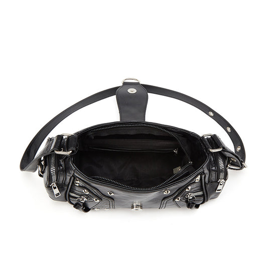 Damen Hobo-Tasche mit eleganten Nieten und praktischen Reißverschlussfächern Nord Taschen