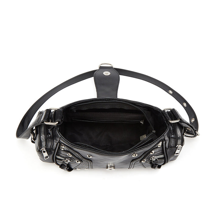 Damen Schultertasche mit exklusivem Nieten-Design und funktionalen Fächern Nord Taschen