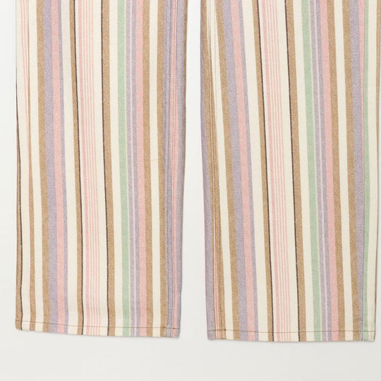 Damen Weite High-Waist-Jeans mit Längsstreifenmuster Nord Taschen