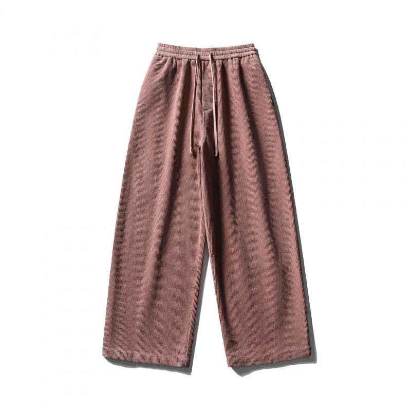 Unisex Weite Cordhose im Relaxed-Fit mit elastischem Bund, Tunnelzug und geradem Bein Nord Taschen